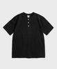 Beulonseun 10.6 Oz Cotton Short Sleeve Henley Tee Black