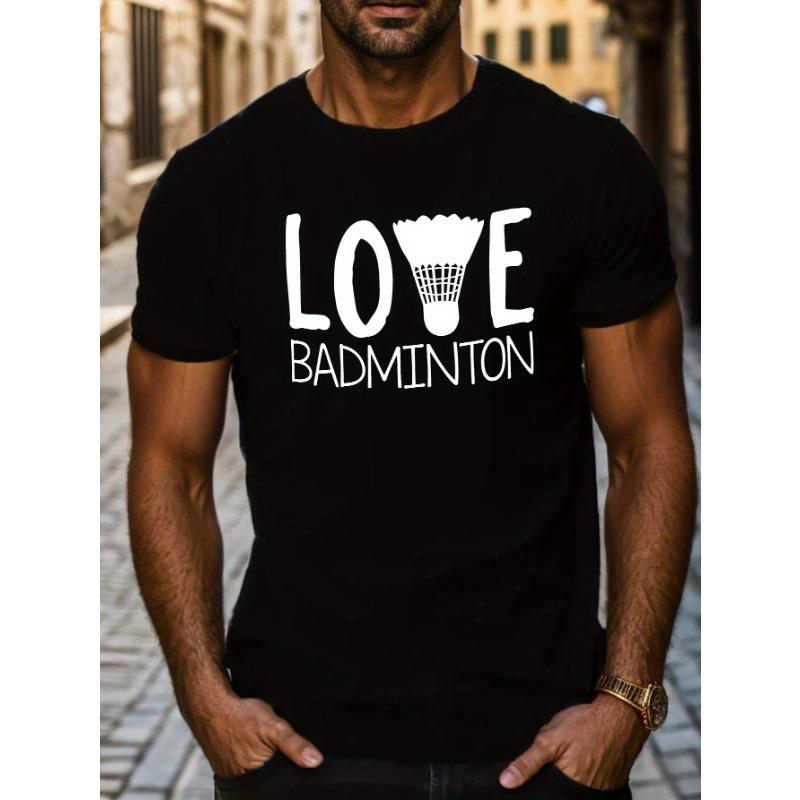 

Европейский размер LOVE BADMINTON Футболка с принтом, Футболки для мужчин, Повседневная футболка с коротким рукавом для лета S чёрный