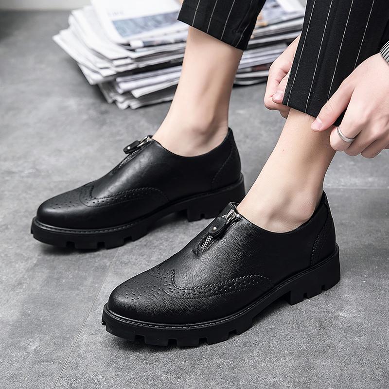 Luxury Brand Men's Glossy Leather Shoes High-end Office Business Dress Shoes Low Heels Men's Casual Shoes Pointed Fashionable