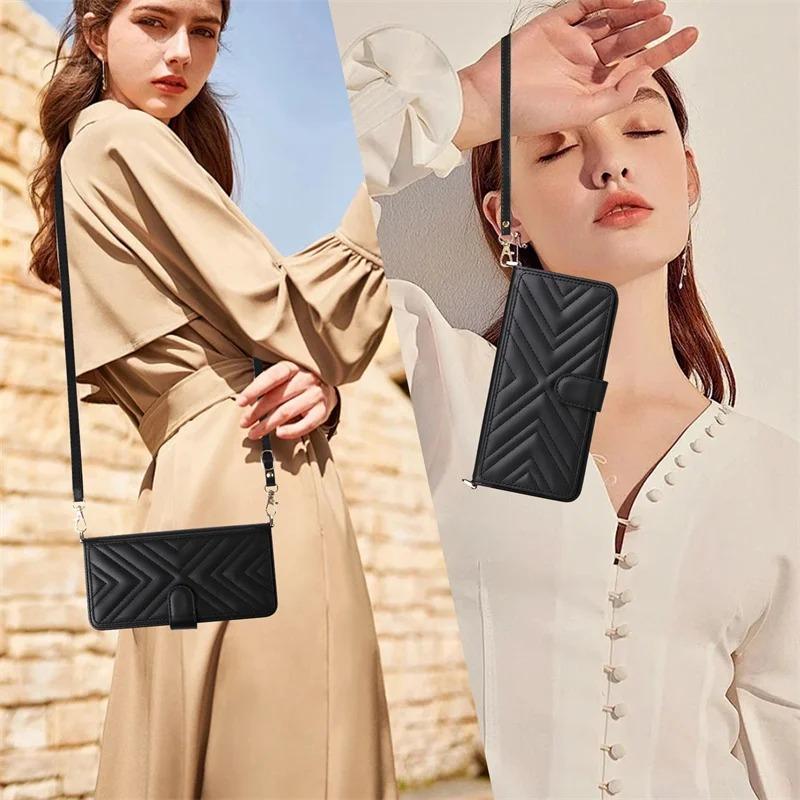 Für Iphone 16 Pro Max Taschen Umhängetasche Magnetische Geldbörse mit Kartenhalter Leder Handyhülle für iphone 16 Pro Max Schutzhülle