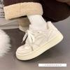 thick-soled little white shoes women's four-season velvet thermal shoes women's ins niche original women's shoes student board shoes