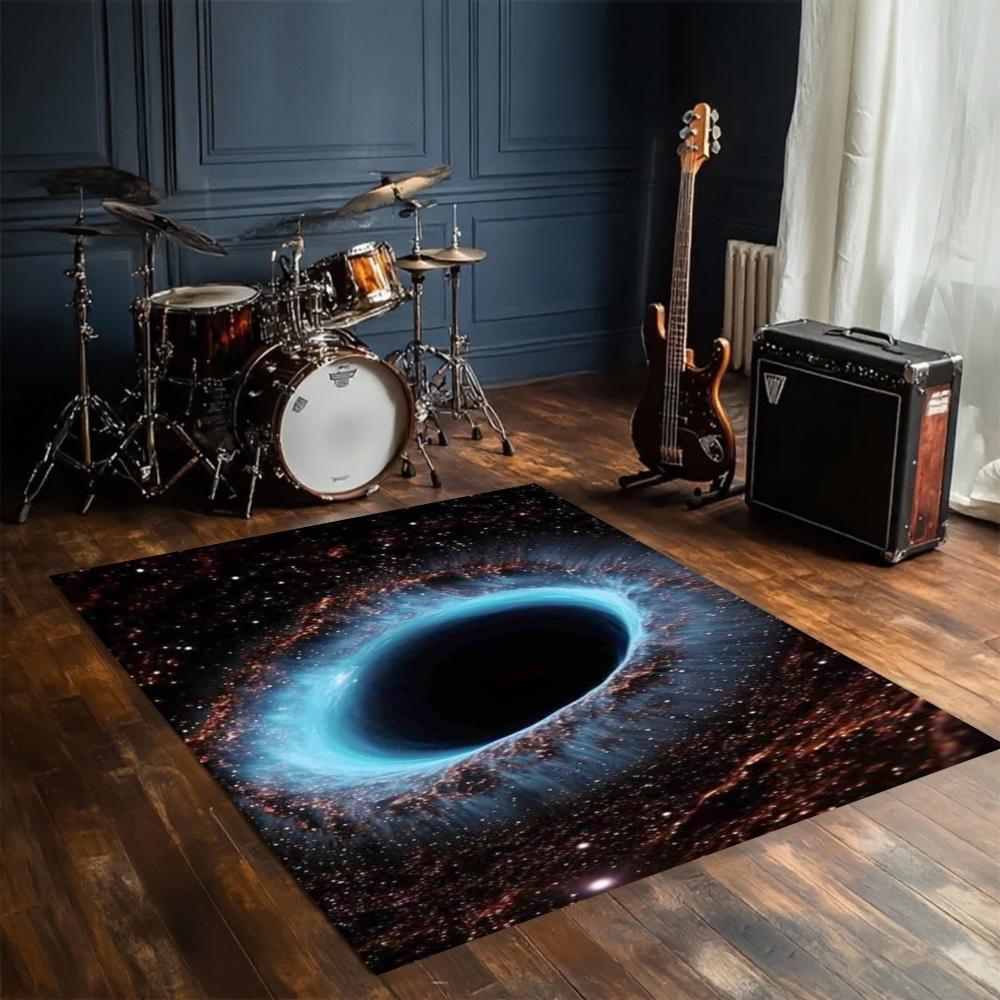 Cosmic Black Hole Design Area Rug Floor Mat Non-Slip Rug for Living Room Bedroom Kitchen Outdoor Decor Carpet Bedroom Decor