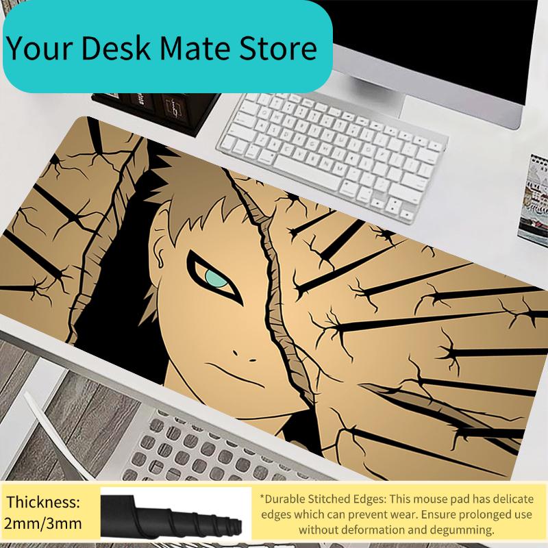 Mouse Pad PC Accessories Keyboard Pad Office Desk Mat Anti Slip HD Mousepad Rubber Tablet Pad Naruto Gaara Gaming Extended Pad