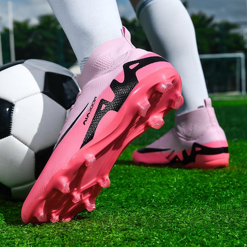 Fg High Quality Breathable High Top Soccer Shoes Men Professional Training Cleats Sneakers Youth Non-Slip Society Football Shoes