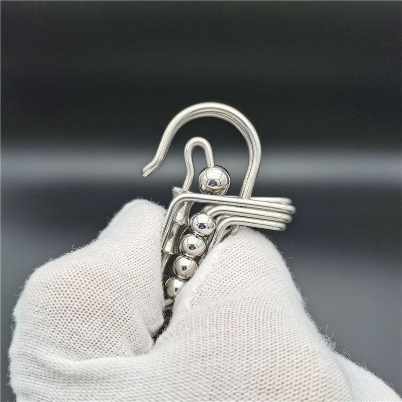 Stainless Steel Handicraft Key Ring Hanging Pendant Matte Bead Trinket Card Bag Keyring Creative Lovers Gift Small Decoration