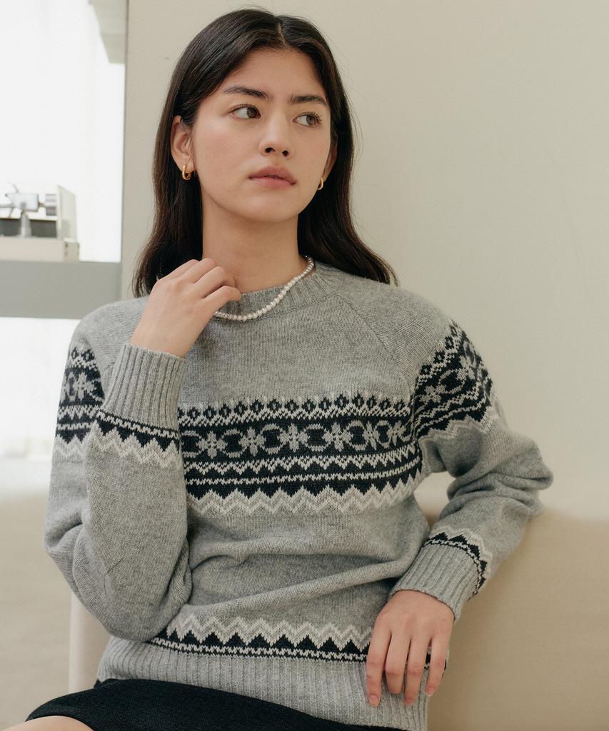 YUPPE Jacquard Wool Knit_Gray