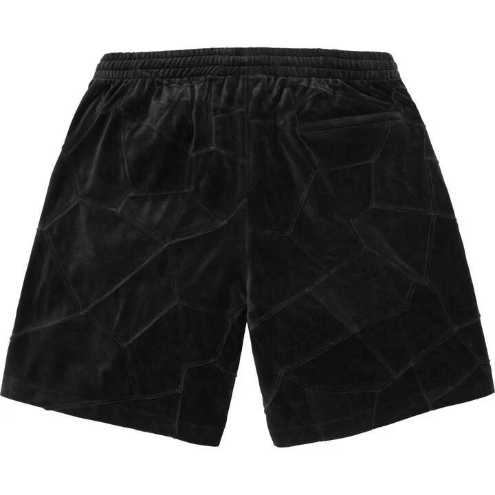 Supreme Patchwork Velour Short Black