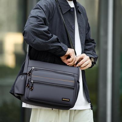 Herren Crossbody-Tasche Mehrere Taschen Wasserdichte Umhängetasche Business Unifarben Große Kapazität Kleine Quadratische Tasche