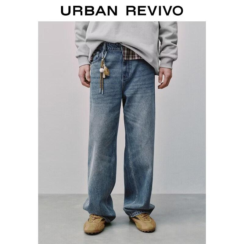 

Men s Washed Denim Pants with Rope Knot Detail 30