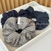 Korean Style Plaid Fabric Scrunchie: Mori Retro Versatile Hair Tie Flower