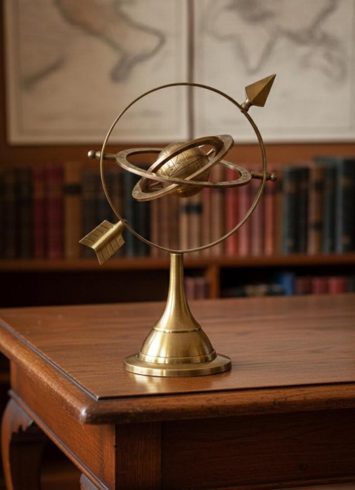 Vintage Messing Armillarsphäre 11" Antikes Astrolab Tisch Globus Geschenk