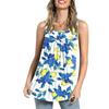 Women's U Neck Sleeveless Loose Fit Floral Print T-Shirt Casual Tank Top Summer