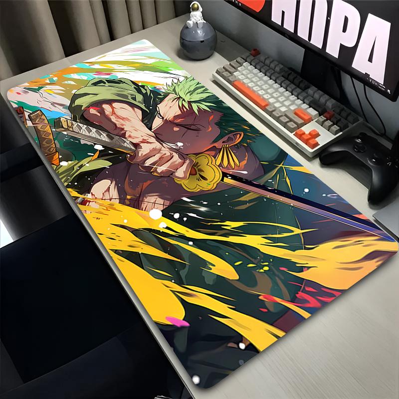 Colorful Anime Mouse Pad Large Extended Non Slip Gamer Desk Mat One Piece Zoro Gaming Office Computer Mouse Pad Smooth Surface