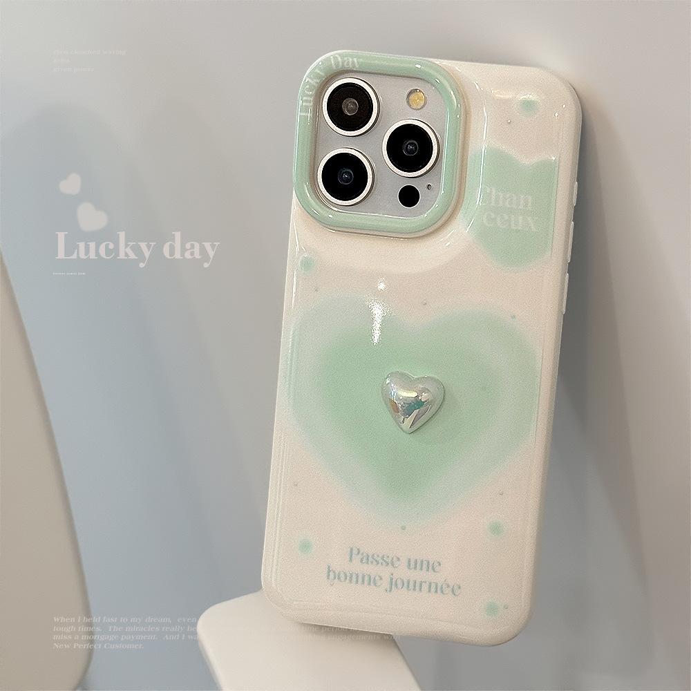 

Мятно-зеленый чехол для телефона Love на 11/12/13/14/15 X/Xs