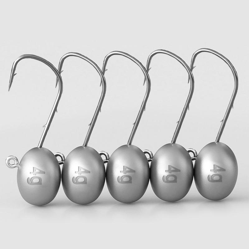 5Pcs 3.5G 5G 7G 10G Worm Hook With Round Sinker Offset Fishing Hook High Carbon Steel Jig Head Crank Hook Carp Anzol Fishhook