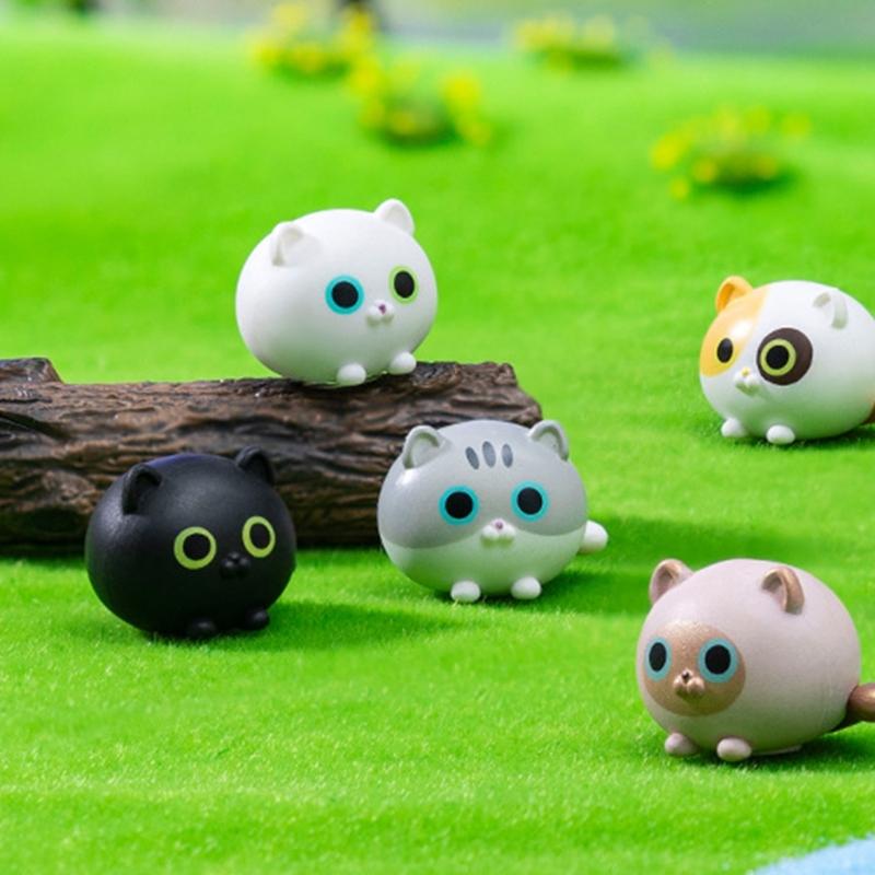 Cats Figurines Mini Cats Decors Waterproof Toy Playsets Miniature Doll Garden Figurines Cake Toppers Parties Favor