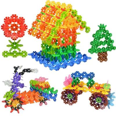 300pcs Snow Flake Toy Educativos Building Blocks Brick Blocks DIY Puzzle Educational Toys Toys for Children 6 To 10 Years Kids