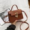 1Pc Small Bag Women's Spring and Autumn New Lock Handbag Fashion Women's Bag Trend Line Women's Shoulder Bag Trend Messenger Bag