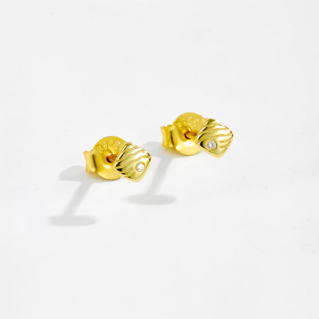 ANDYWEN 925 Sterling Silver Stud Earrings Ladies Elegant Earrings Irregular Cubic Zirconia Engagement Fine Jewelry for Valentine's Day Gifts
