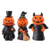 Material Resin Halloween Demon Miniature Figures Decor Set With Pumpkin Broom