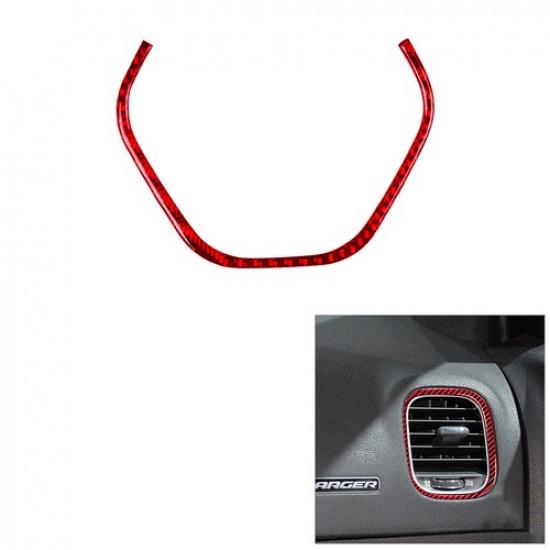 Red Carbon Fiber Passenger Side Air Vent Outlet Cover Trim For Dodge Charger