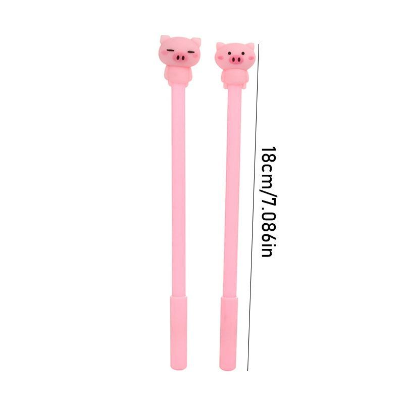 2Pcs Cute Piggy Creative Neutral Pen Cartoon Kawaii Pink Pig 0.5mm Pen Office Pink School Supplies Stationery