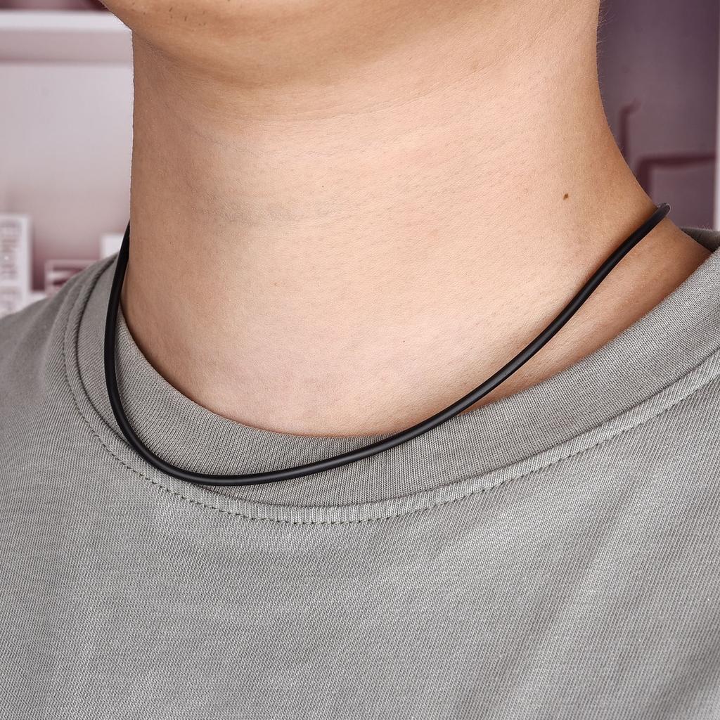 2/2.5/3mm Simple Rubber Rope Necklace For Men Women Fashion Jewelry Gift Casual Round Neck Black Necklace