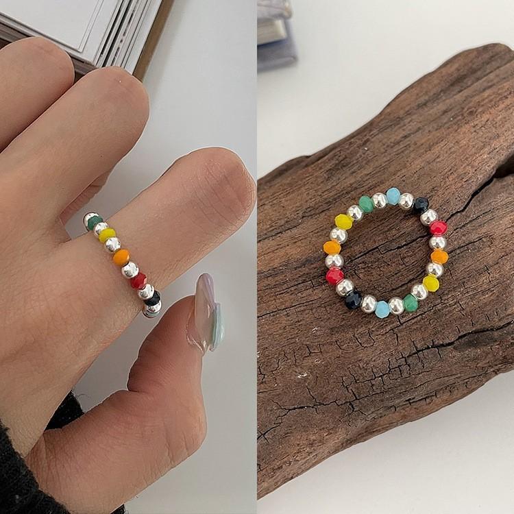 Dopamine Stylish Colorful Zirconia Adjustable Ring For Women With Unique Geometric Design And Colors Eyecatching