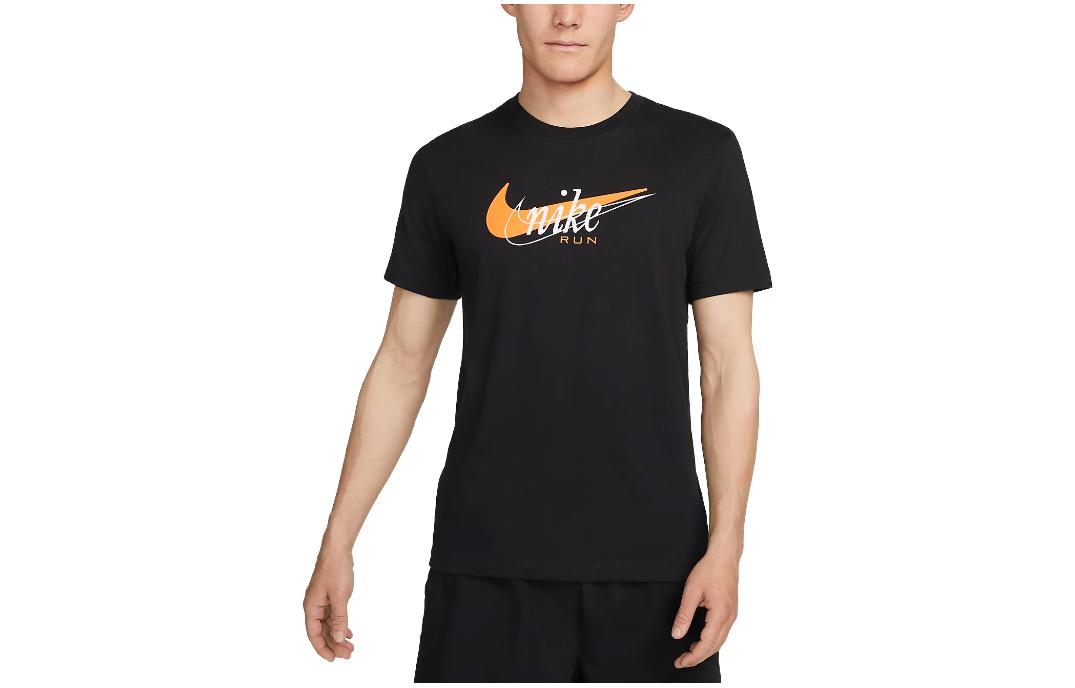 Nike T Shirts Men s Black Crew Neck Moderate Straight Fit FD0125-010 M