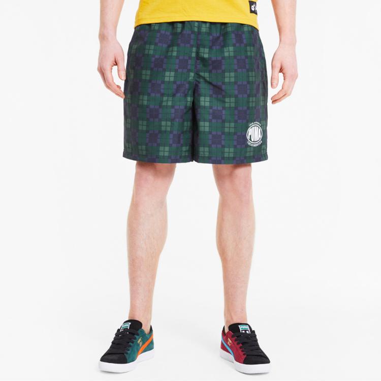 Puma X The Hundreds Printed Sports Casual Shorts Men Bottoms Green 596752-02