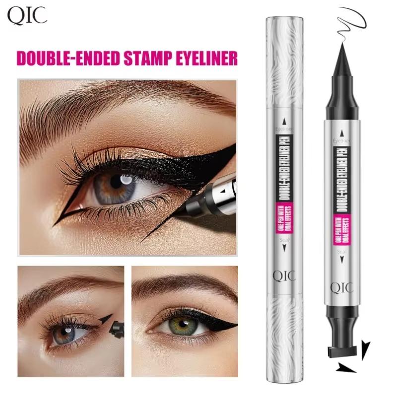 Doppelendiger Siegelstempel Flüssiger Eyeliner Wasserdicht Schnelltrocknend Schwarzer Eyelinerstift mit Eyeliner Kosmetik Augenende Eyeliner