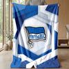 Hertha BSC FC Weiche Flanell-Fleece-Decke Leicht Gemütlich Warm Überwurfdecke für Sofa Bett Heimdekoration