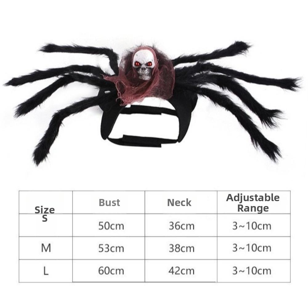 Realistic Cat Spider Outfit Skull Face Design Pet Spider Costume for Prank Prop