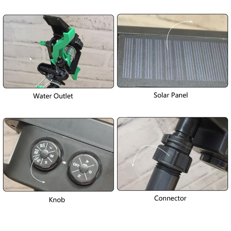 Smarted Solar Garden Watering Device Programmable Schedule Weatherproofed Construction for Home Gardens