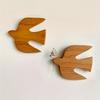 2pcs/set Wooden Swallow Wall Decor Handmade Craft Hanging Ornament Home Living Room Bedroom Wall Art Pendant
