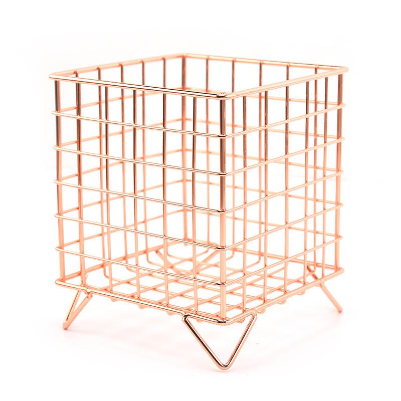 6 Colors Iron Storage Rack Desktop Book Pen Storage Box Large-Capacity Basket Home Office Student Dormitory Sundry Container New