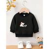 Kids Lightweight Crewneck Pullover Sweatshirt, Cartoon Bear With Creative Letter Graphic Print