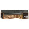 Outdoor Sofa Set with Cushions 4 Pcs Natural and Anthracite
