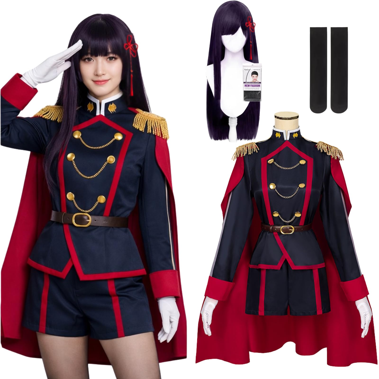 Slave of the Demon City Soldier Cosplay Costume with Wig Yamashiro Izumo Uzen Kyoka [milky time] - Ren, Tenka, (Yamashiro Ren, M)