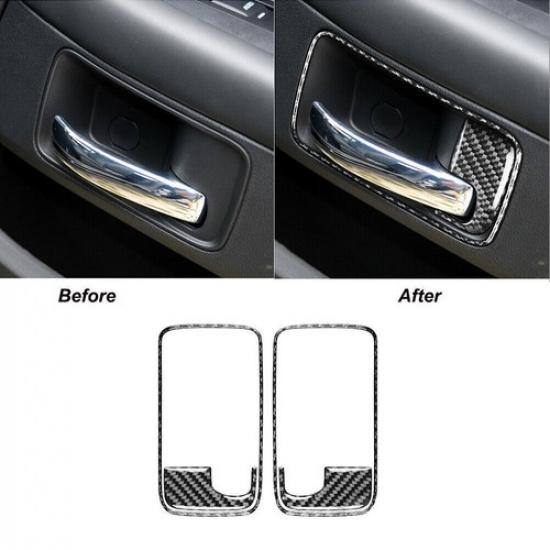 For Dodge Challenger 2008-14 Carbon Fiber Interior Door Handle Panel Cover Trim