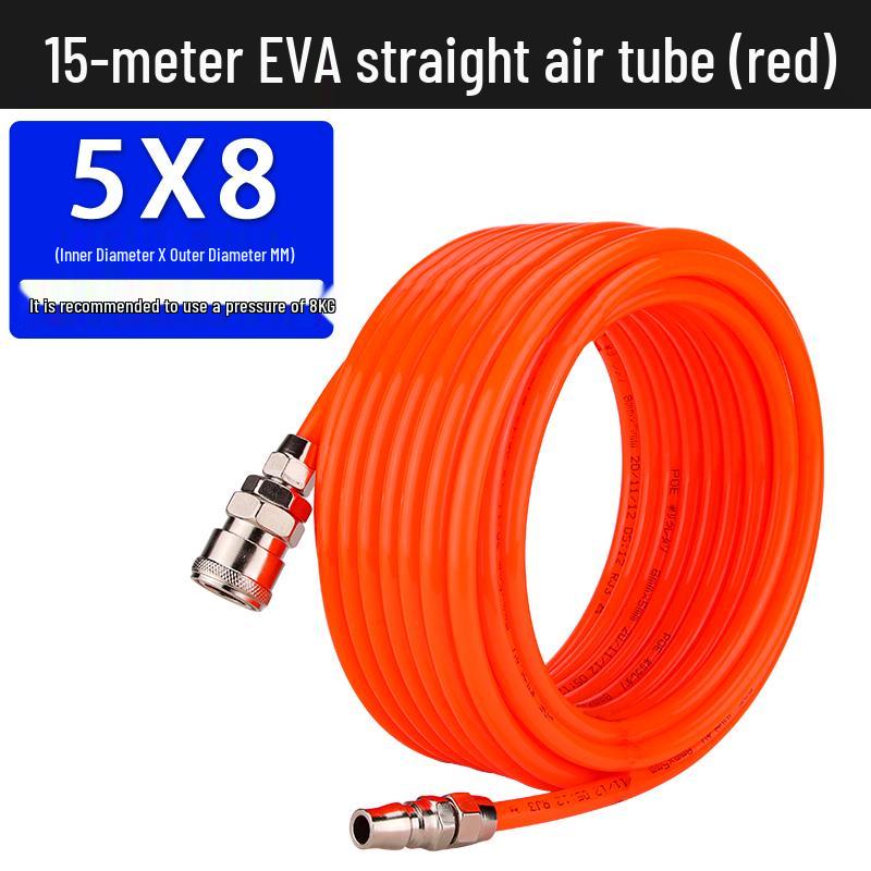5x8mm High-Pressure Pneumatic Air Hose with Quick Connector for Air Compressors and Nail Guns