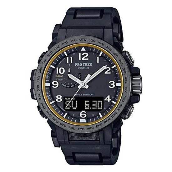 Casio Wristwatch Pro Trek Domestic Genuine Product Climber Line Radio Solar Biomass Plastic Used PRW-51FC-1JF Mens Black