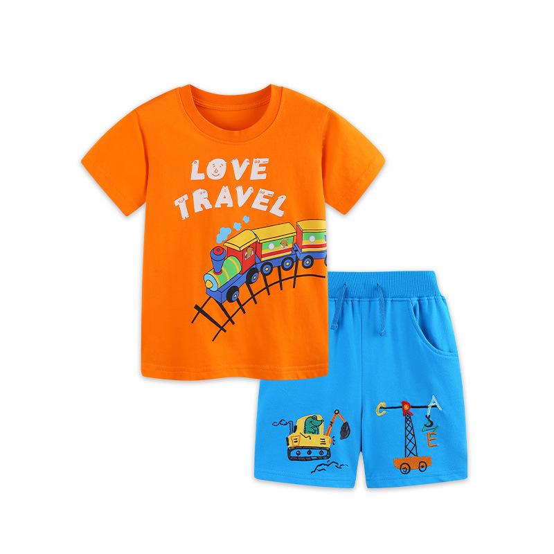 

Летние комплекты из двух предметов для мальчиков 2026 года: с круглым вырезом, с коротким рукавом, для детей 7 Years (125 cm)