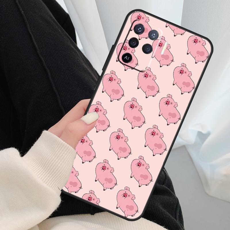 Cartoon Pig Case For Oppo A96 A76 A16 A60 A98 A58 A78 A18 A38 A80 A40 A77 A57 A17 A74 A54 A94 A15 A5 Pro