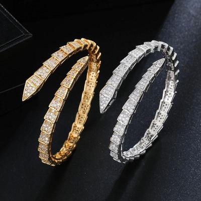 Offenes Armband aus Schlangenknochen-Zirkon für Damen, hochwertige Mode, klassischer Schmuck, Ornamente, Bankettgeschenke