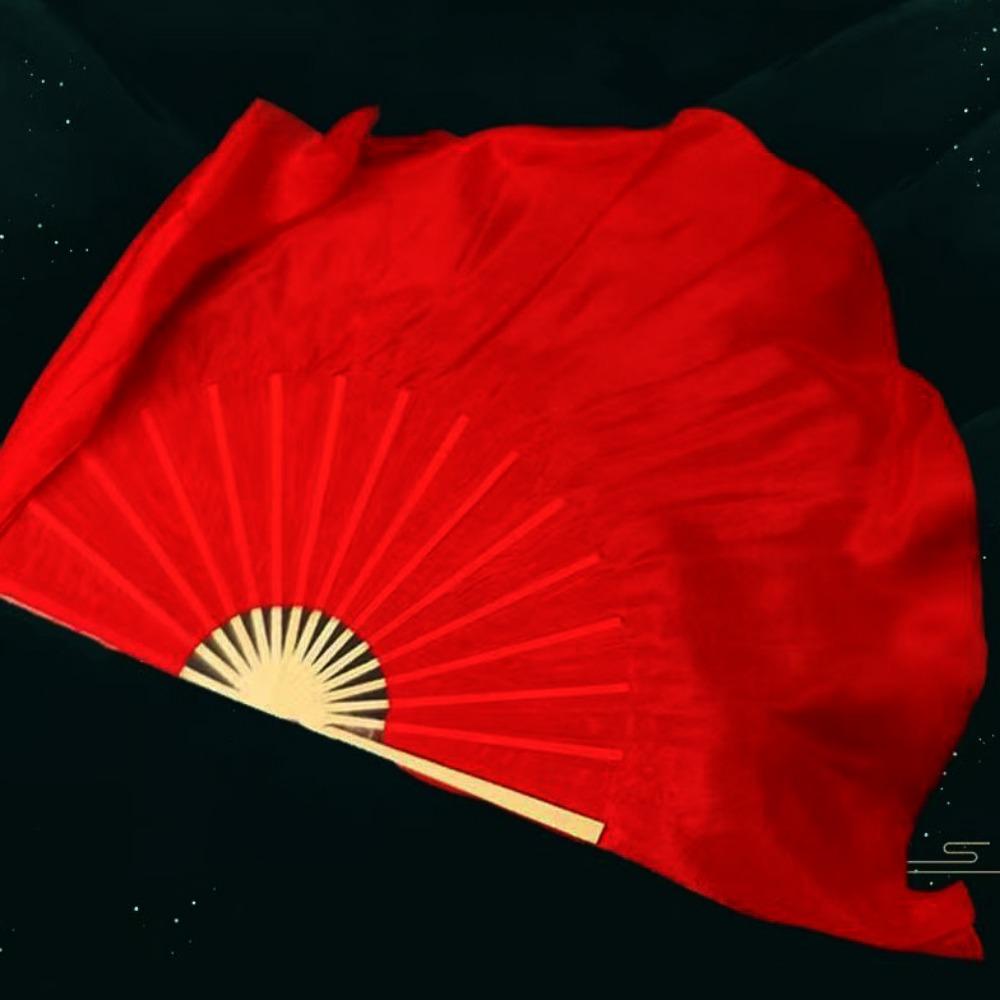 Colorful Chinese Short Bellydance Fan Hand Dye Adults Fan  Veil Pairs Yangko Dance Tools