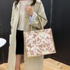 New Fashion Large Capacity Embroidery Flower Tote Bag Top-handle Lightweight Women Handbag Portable Shoulder Bag Daily Office