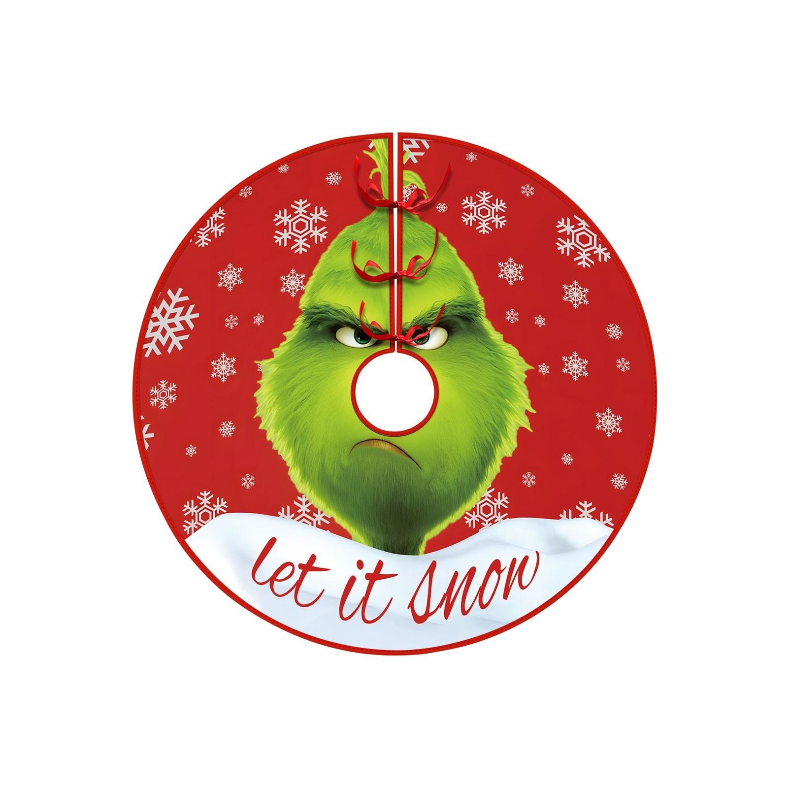 

Christmas Tree Skirt Creative Exquisite Printing Santa Clauss Tree Bottom Decoration Christmas Supplies Ornaments One Size