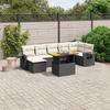 VidaXL Garden Lounge Set with Cushions 8 Pcs, Patio Sofas, Patio Furniture Set, Outdoor Furniture, Black 3271861