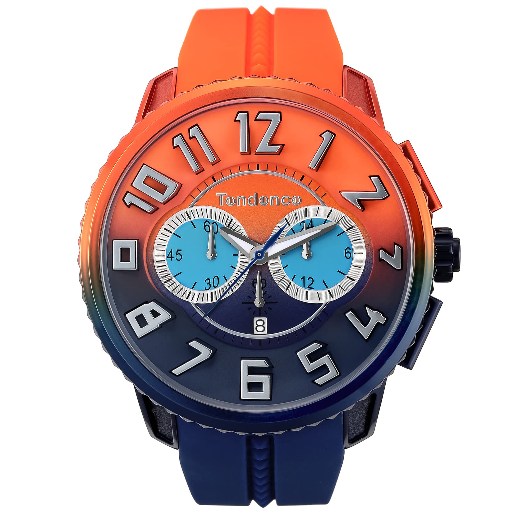 

Gulliver De Color Dark Dial Aluminum Mineral Glass Quartz 51MM Watch TY146104 Orange [Tendence] Blue/Orange Men s [Item]
